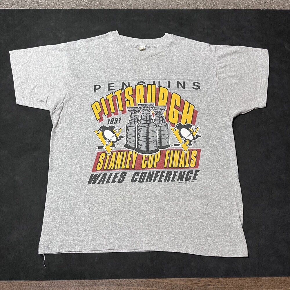 Vintage Pittsburgh Penguins Shirt Stanley Cup Single Stitch Champions 80s Hockey